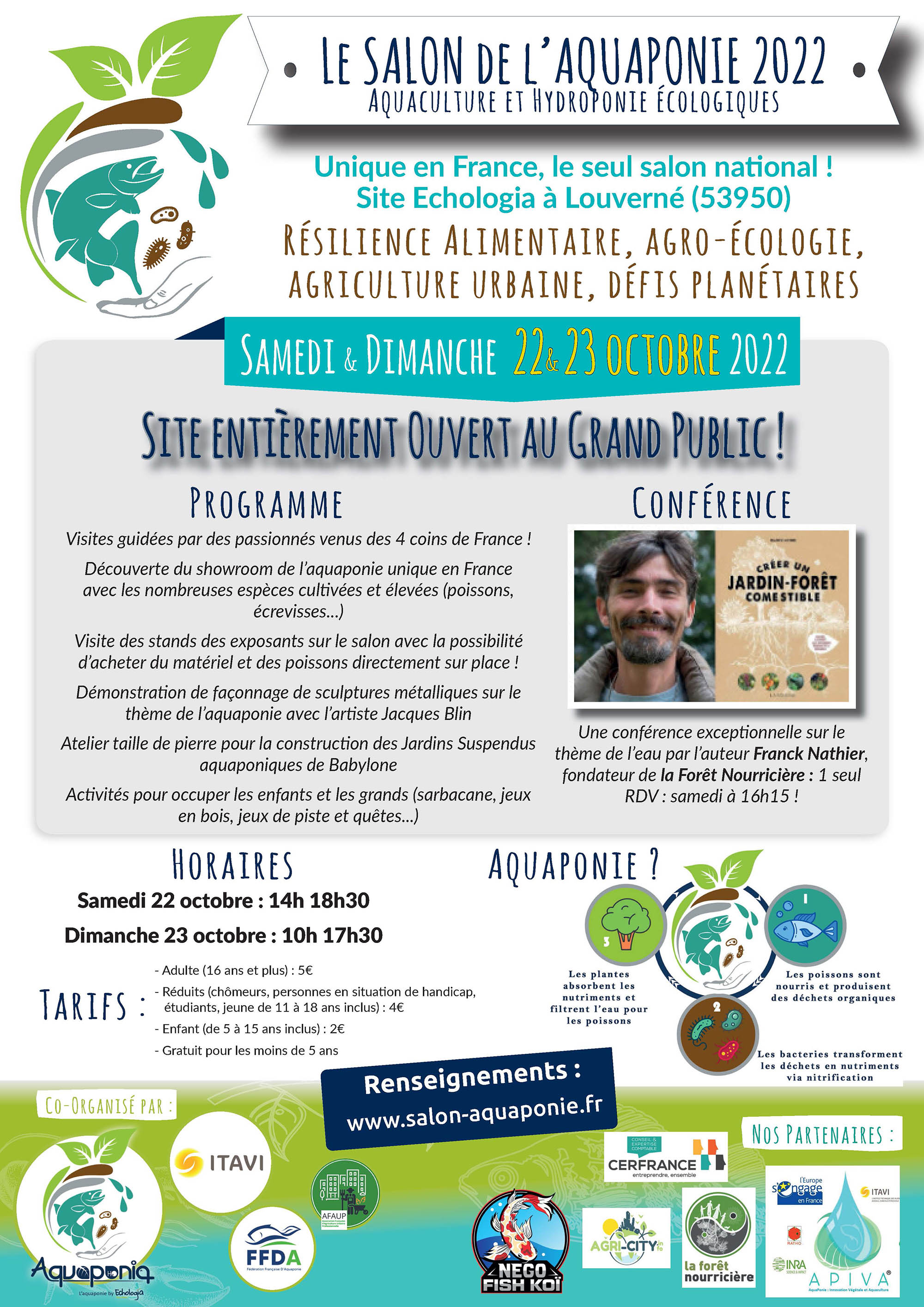 Affiche Salon de l Aquaponie 2022 sur Echologia Aquaponia GRAND PUBLIC LQ