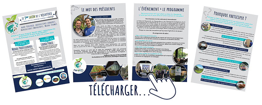 Salon aquaponie 2024 sur Echologia Aquaponia illustration brochure